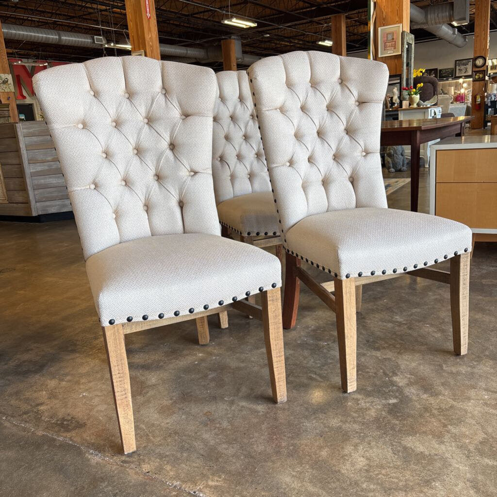 Set 4 Tufted Upholstered Dining Chairs