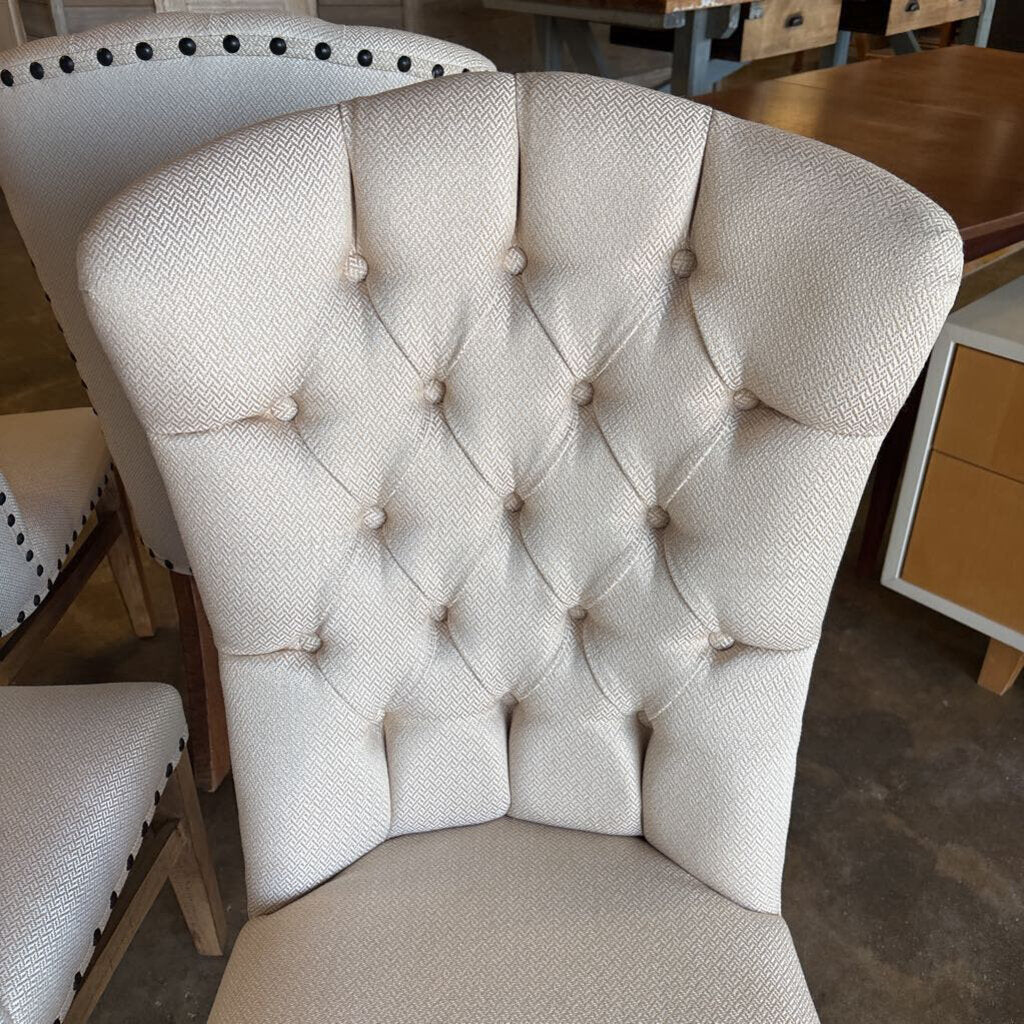Set 4 Tufted Upholstered Dining Chairs