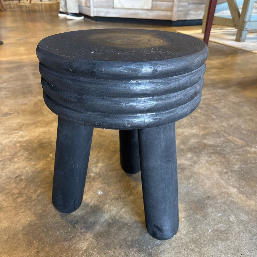 Round Wooden Mini Stool 13.75"R 17.5"H