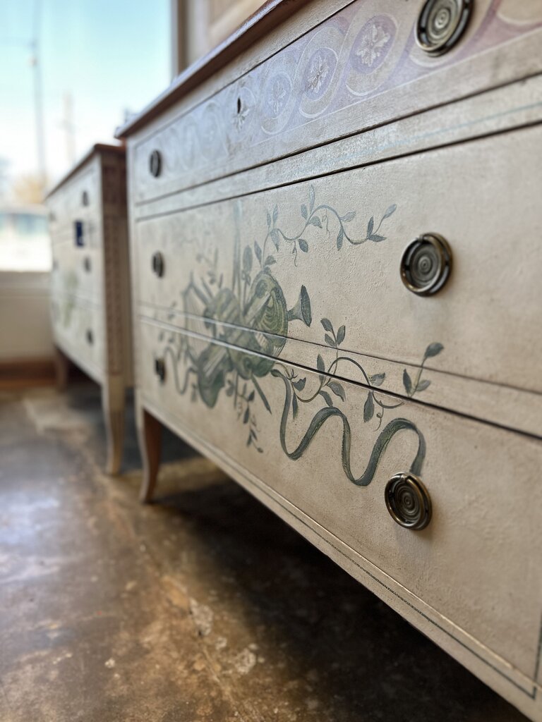 Painted 3 Drawer Cabinet 45.5 X 21 X 35