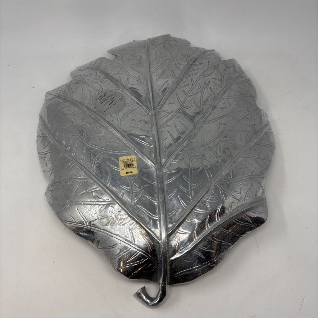 Large Silver Leaf Display Tray