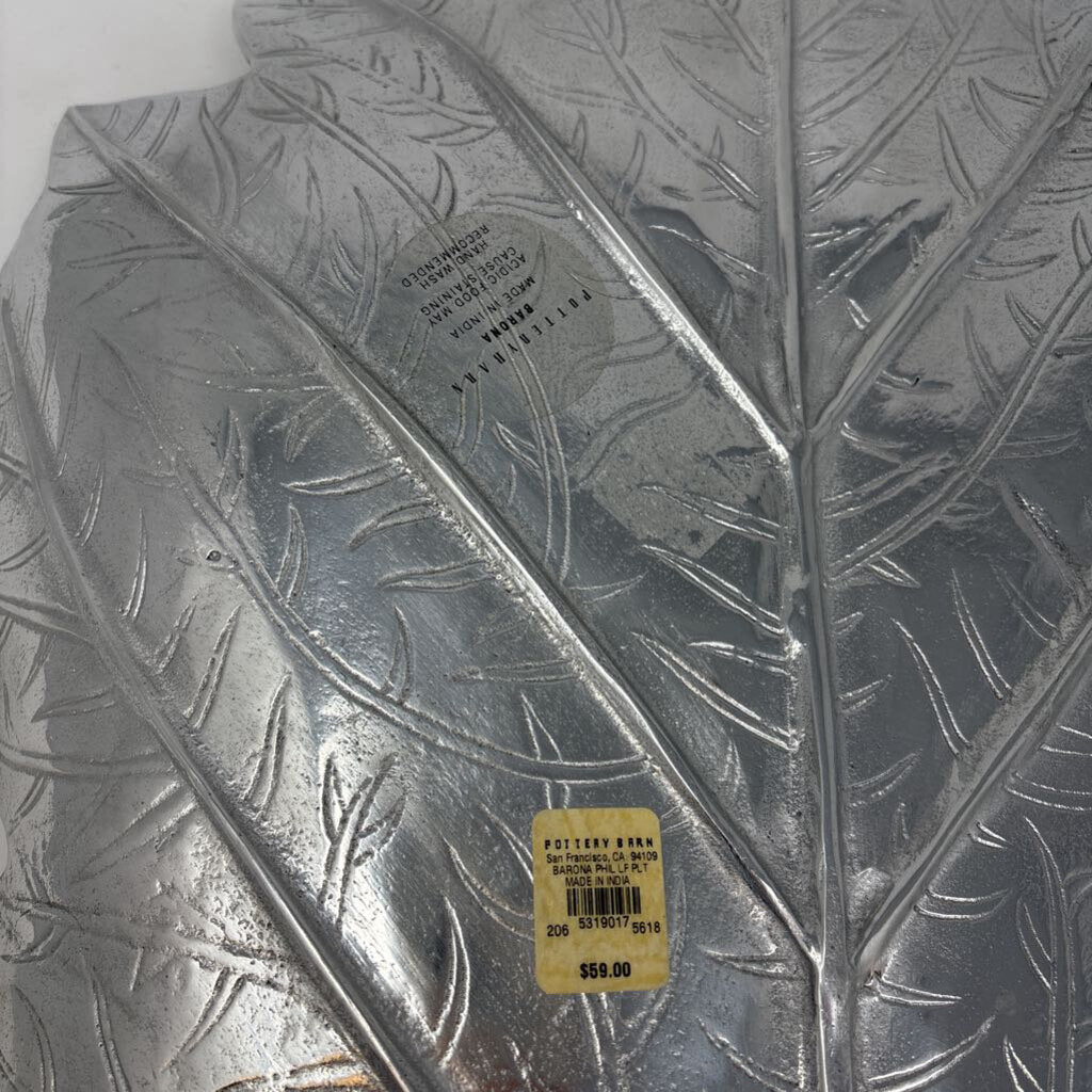 Large Silver Leaf Display Tray