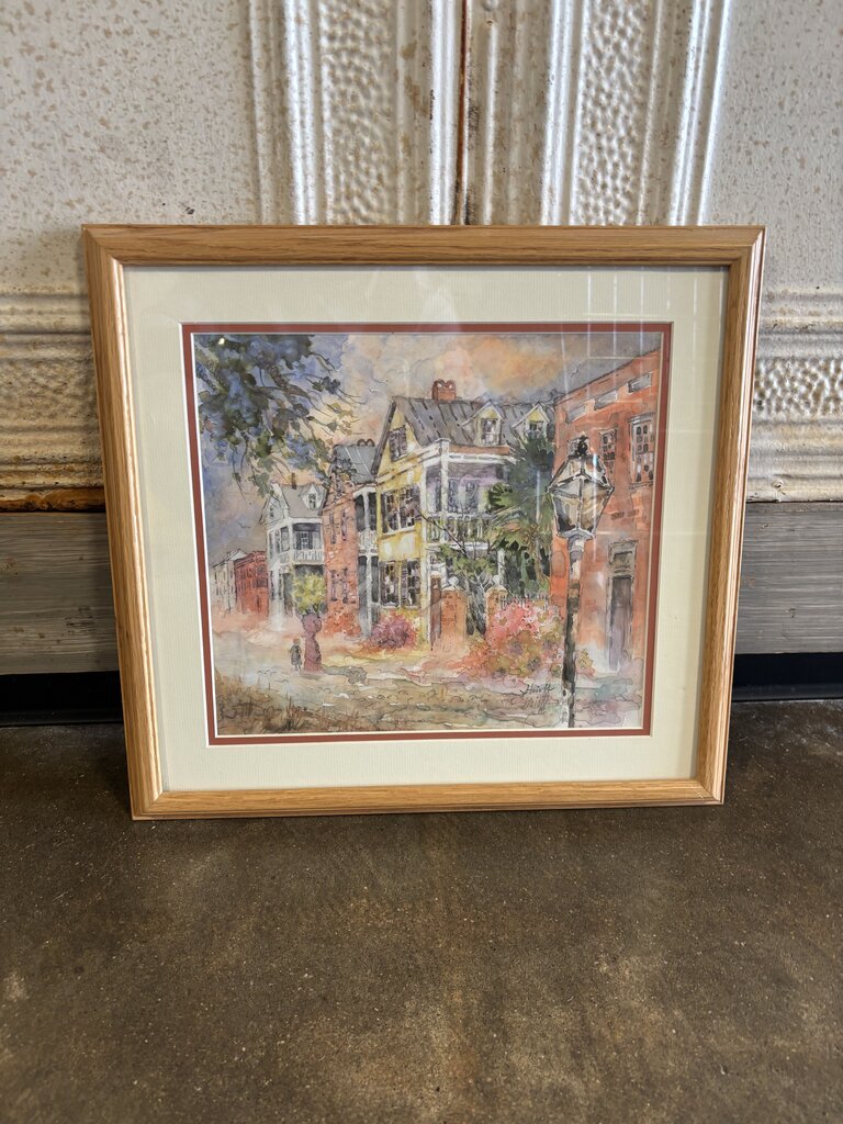 Signed Watercolor Print Charleston, SC 17.75 X 16.75