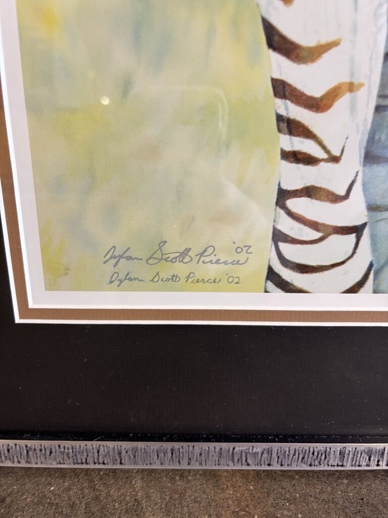 Signed Framed Zebra Print 20 X 29.5