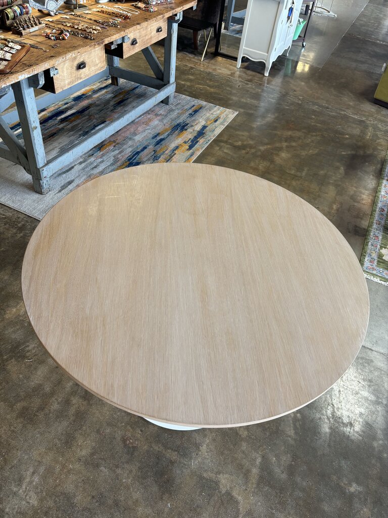 Round Wood Top/Metal Base Table 46"R