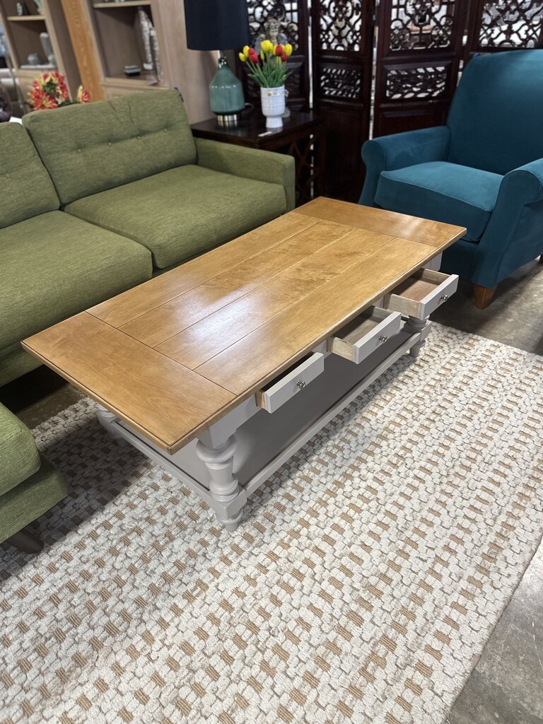 Natural Maple 3 Drawer Coffee Table