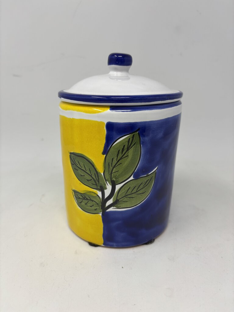 Italian Pottery Canister with Lid