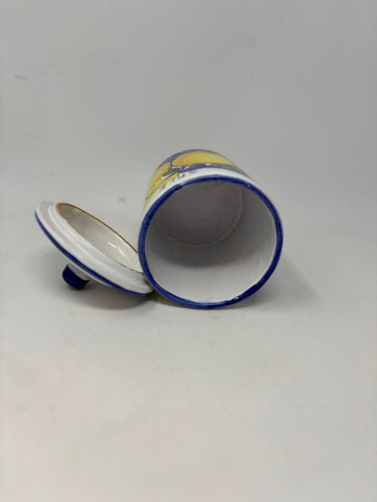 Italian Pottery Canister with Lid