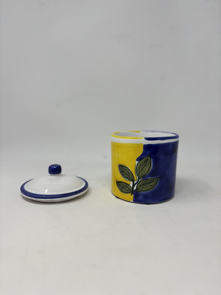 Italian Pottery Canister with Lid