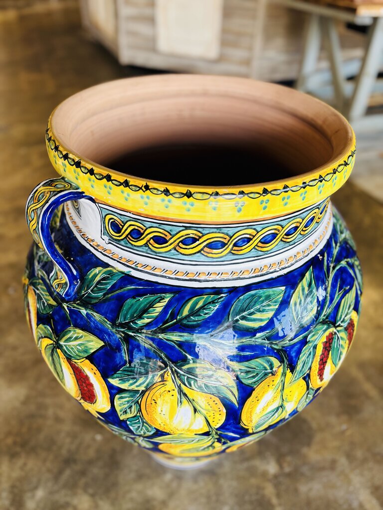 Large Italian Pottery Urn Planter Vase 36.5"H
