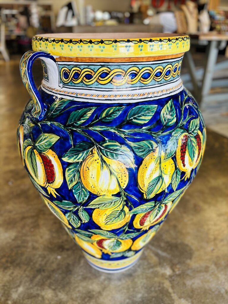 Large Italian Pottery Urn Planter Vase 36.5"H