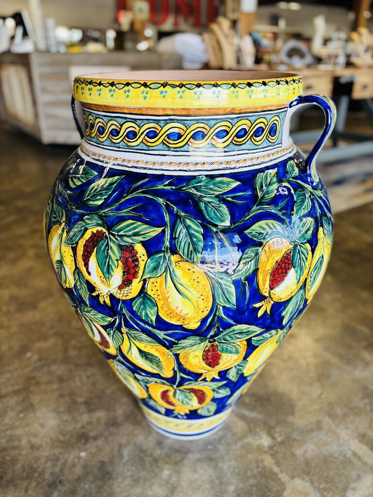 Large Italian Pottery Urn Planter Vase 36.5"H