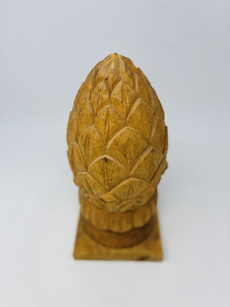 Wood Carved Pinecone Finial