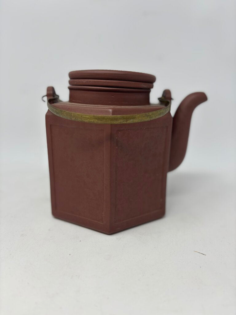 Hexagonal Clay Teapot
