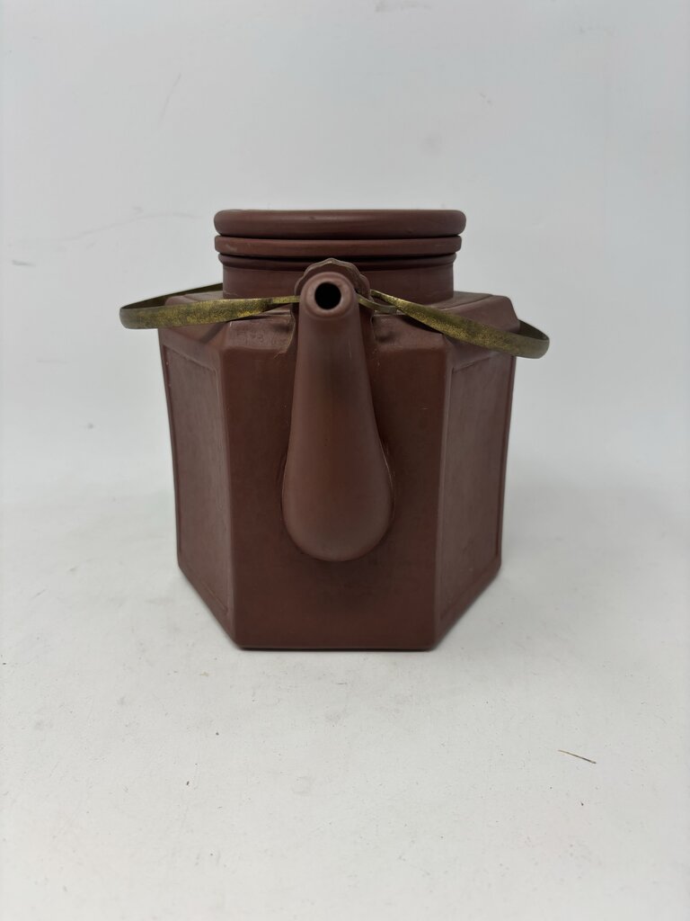 Hexagonal Clay Teapot