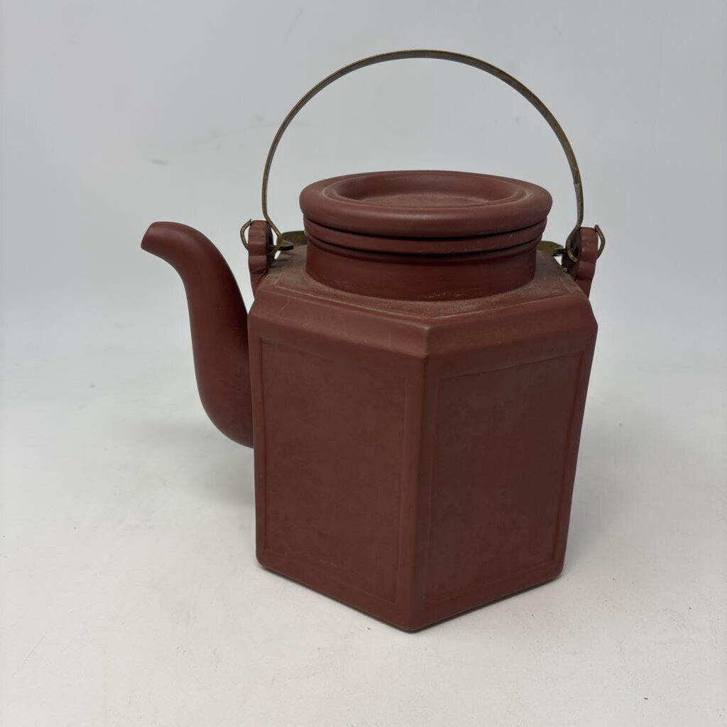 Hexagonal Clay Teapot