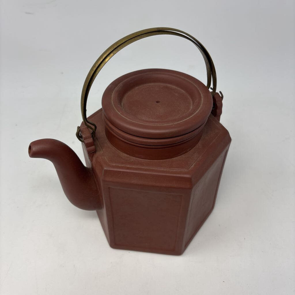 Hexagonal Clay Teapot