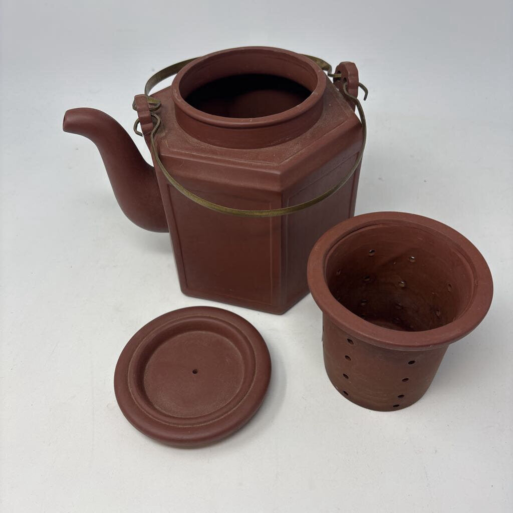 Hexagonal Clay Teapot