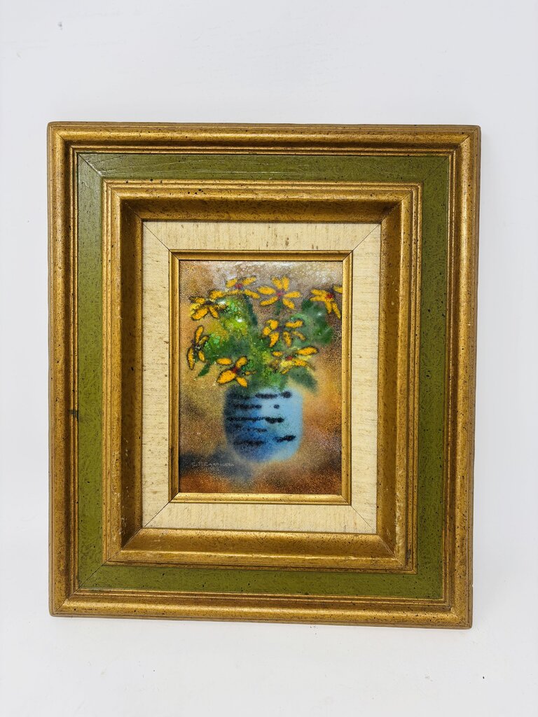 Sunflowers in Blue Vase C T Caballero