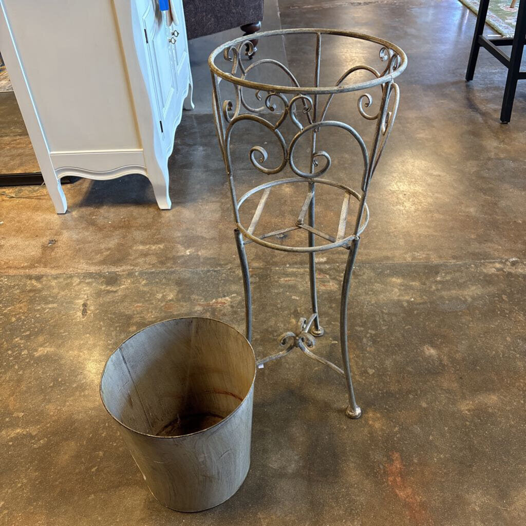 Iron Plant Stand with Bucket 3 PC