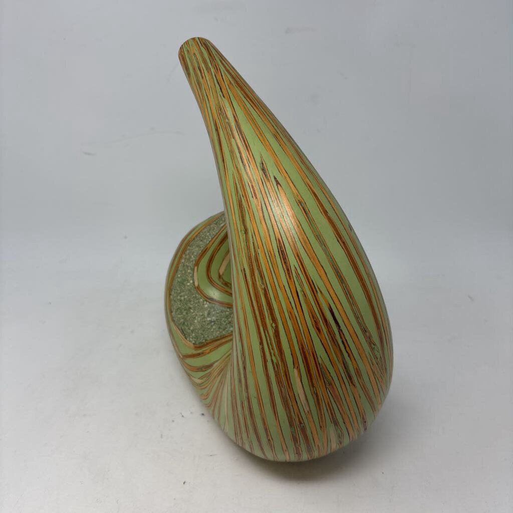 Wood/Stone Striped Double Vase