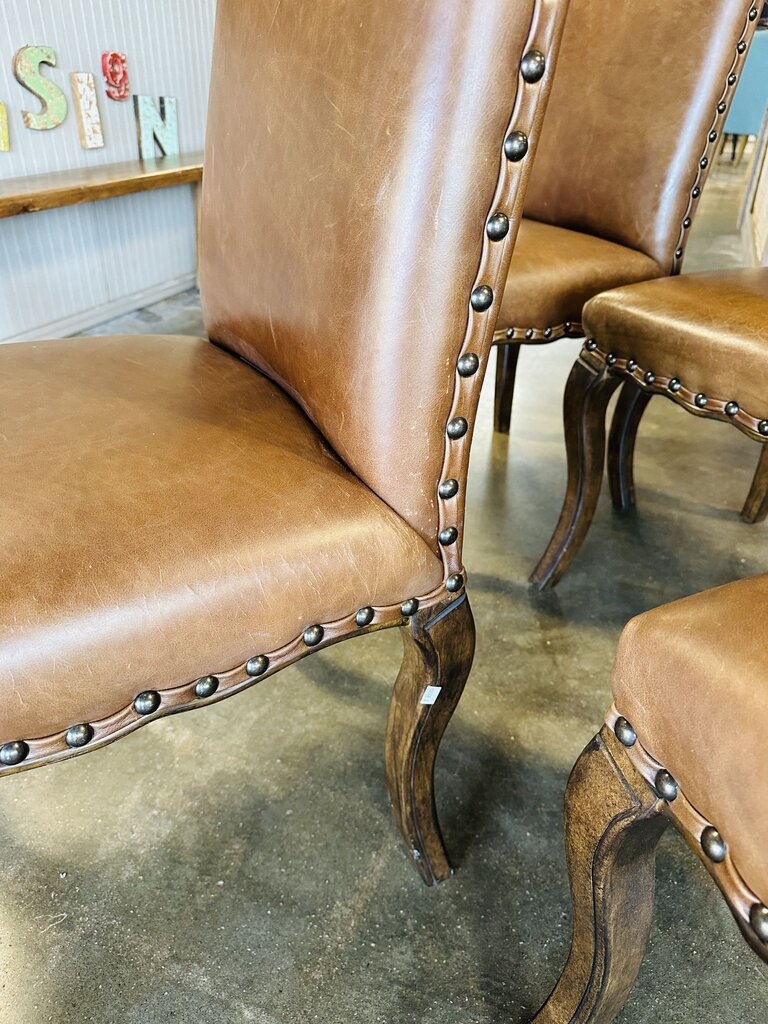 Set 4 Pottery Barn Leather Dining Chairs