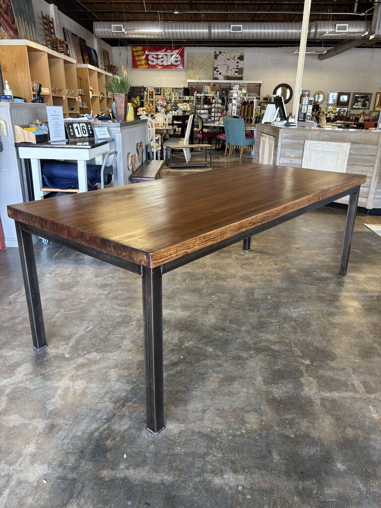 Bowling Alley Floor Wood Metal Table 84 X 37.5 X 30.5