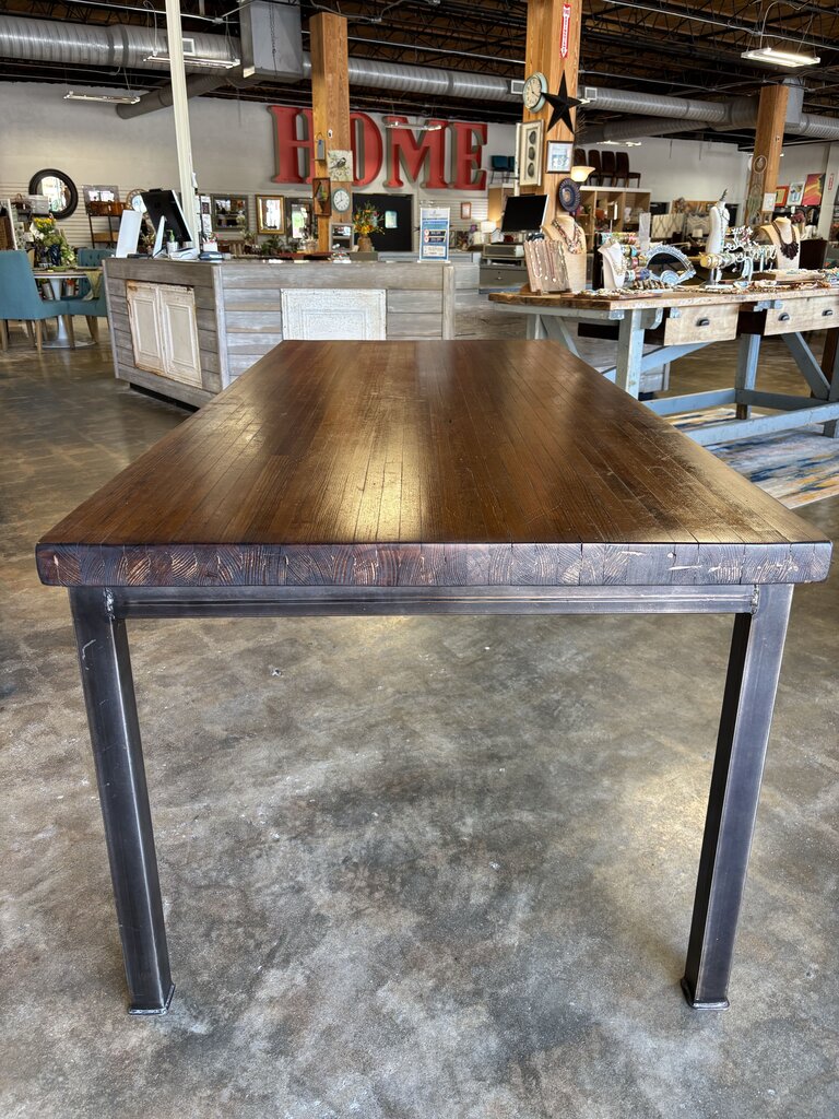 Bowling Alley Floor Wood Metal Table 84 X 37.5 X 30.5