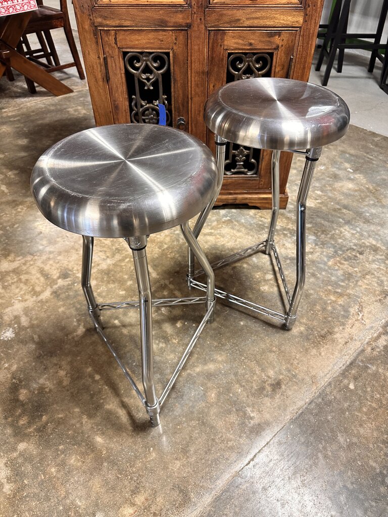 NON Swivel Metal Barstools Pair