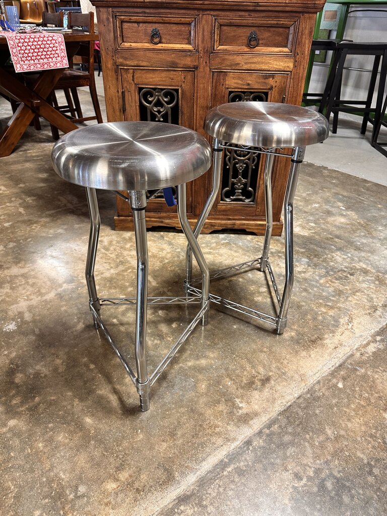 NON Swivel Metal Barstools Pair