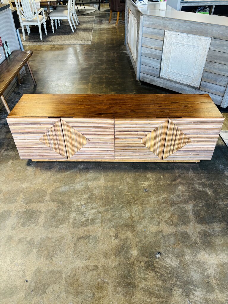 Wood Stick Geometric Console 71 X 18.25 X 20.5