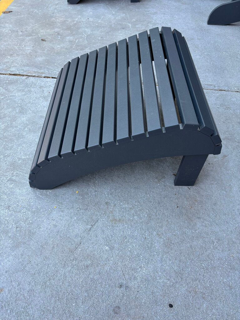 Faux Wood Slat Ottoman