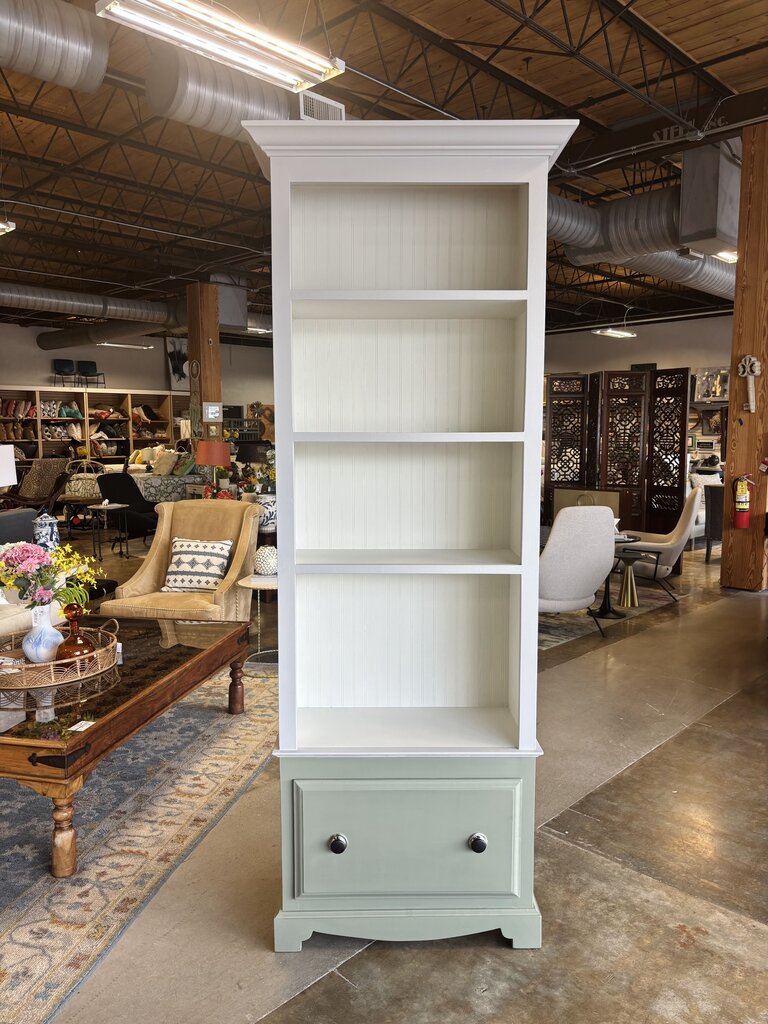 Painted Bookcase with Drawer 34 X 17 X 90