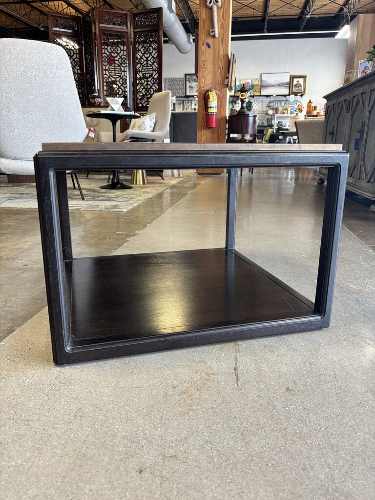 Copper Top Square Two Tiered Side Table 24 X 24 X 16.5