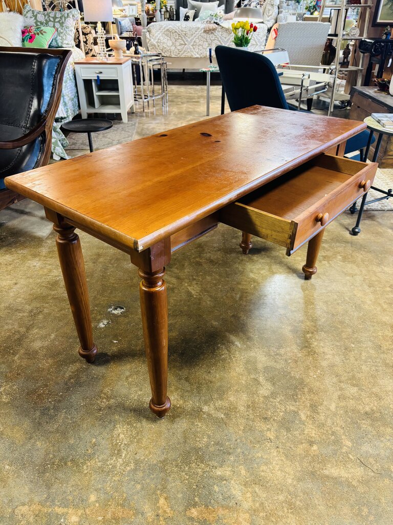 Pine Solid Desk With Drawer 50 x 21 x 29