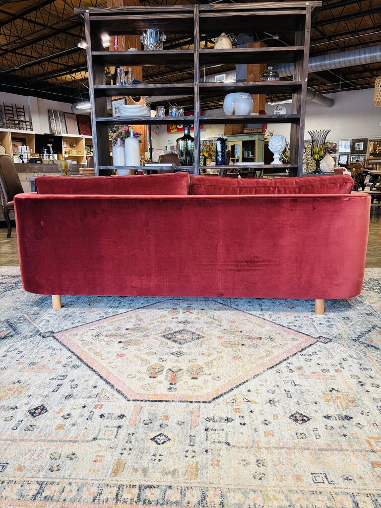 Round Back 84L Velvet Bench Sofa