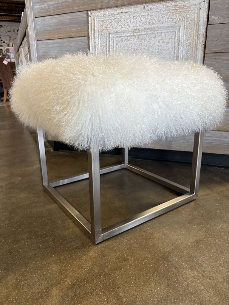 Mongolian Sheepskin Mitchell Gold Ottoman