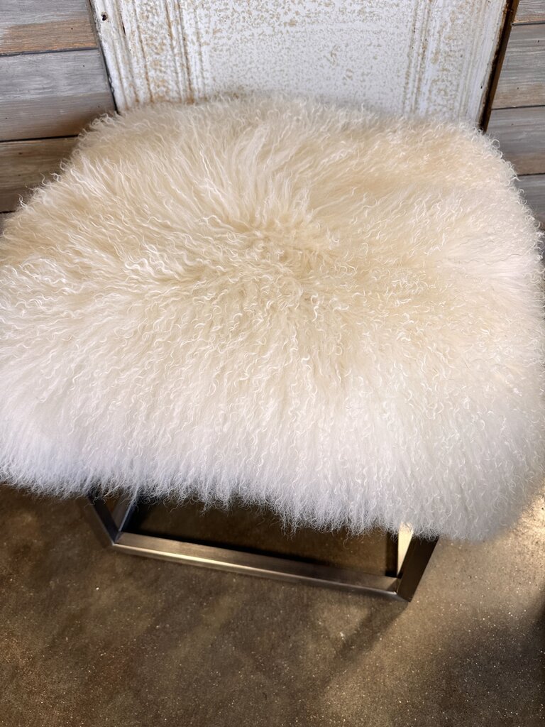 Mongolian Sheepskin Mitchell Gold Ottoman