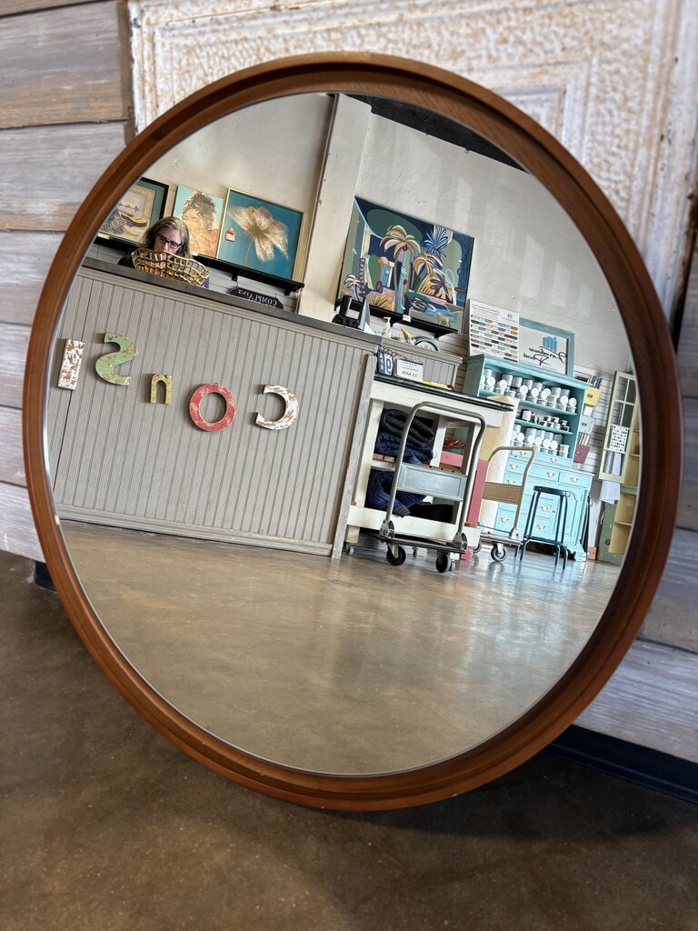 Round Wood Mirror 30"R