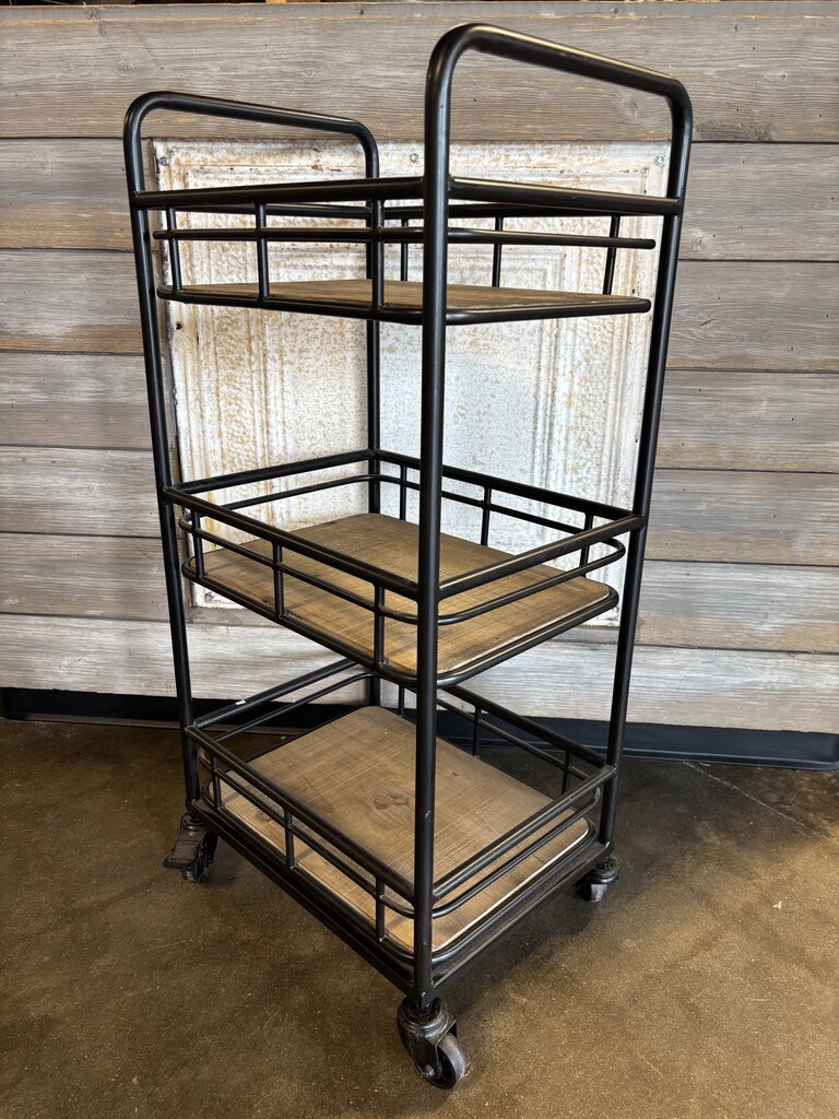 3 Tier Industrial Style Rolling Cart
