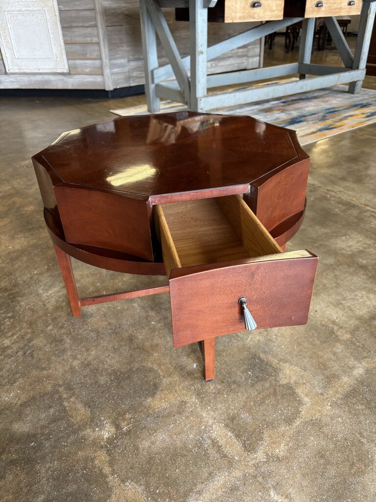 MCM Octagon Single Drawer Accent Table