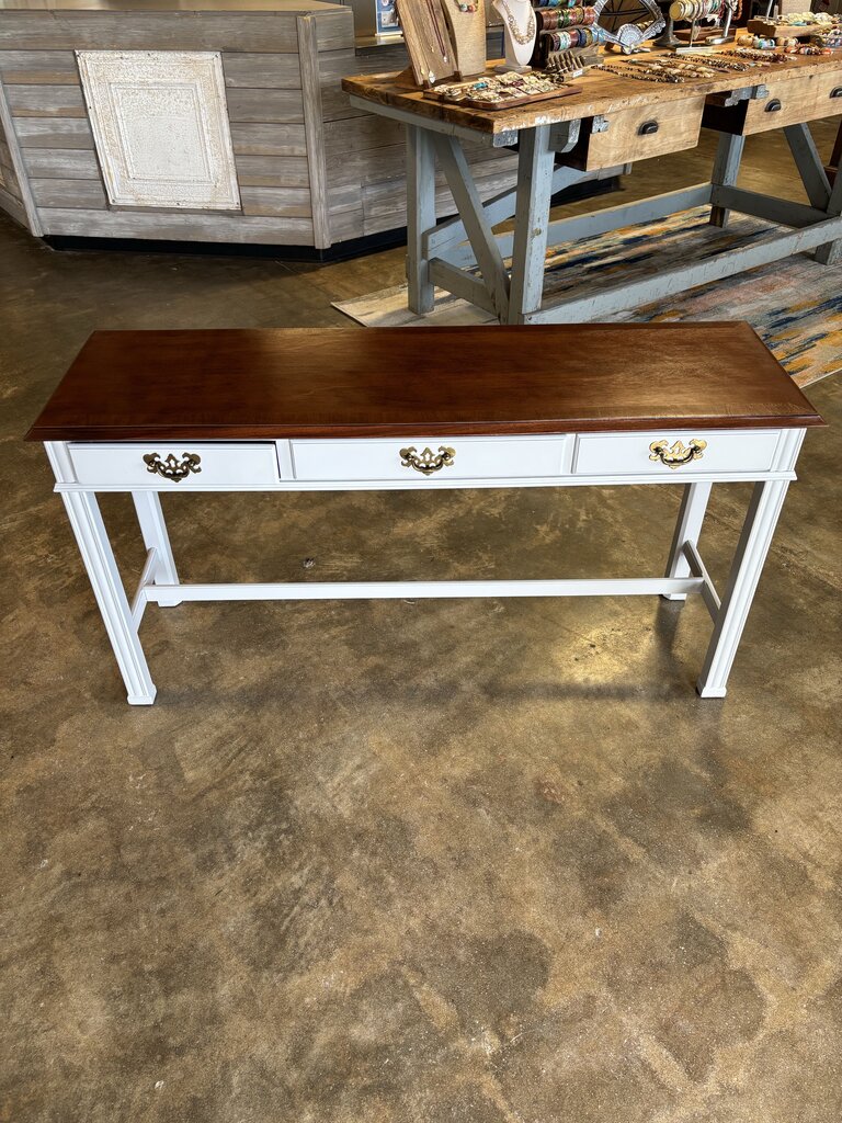 Painted Console with 3 Drawers 52 X 16 X 27.25