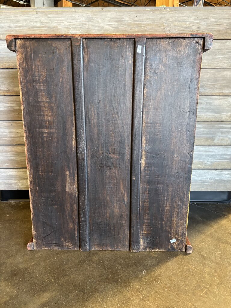Hand Painted Indian 2 Door Wood Cabinet 25 X 13 X 30.25