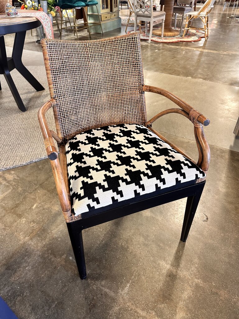 Houndstooth Rattan Accent Chair