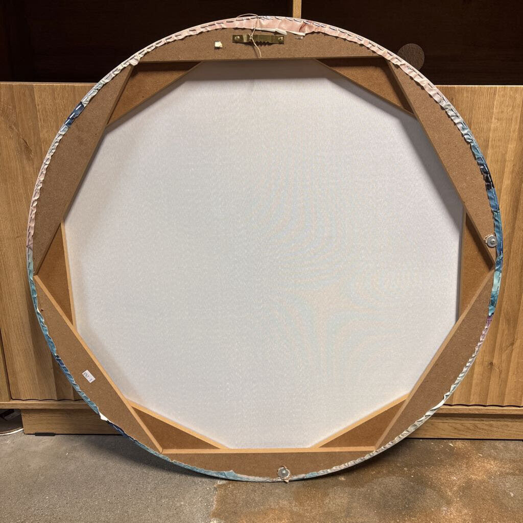 Round Abstract Canvas Wall Art 28"R