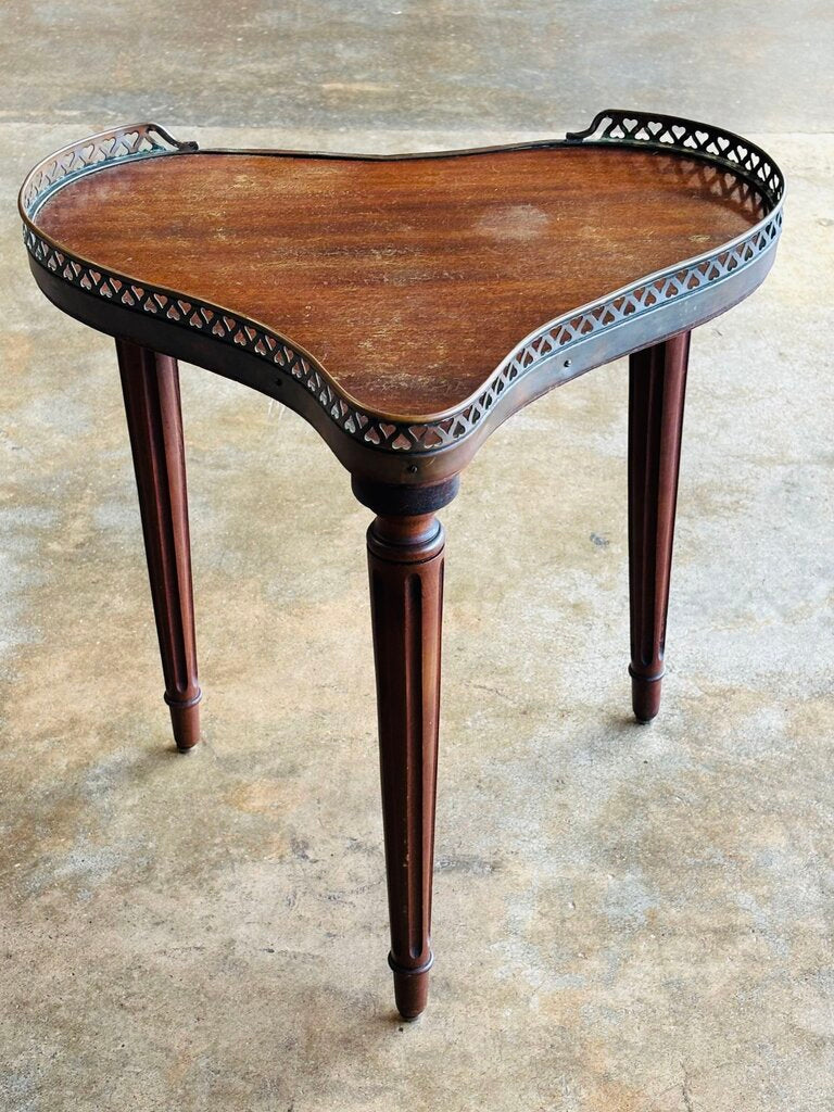 Mid Century Occasional Tables with Brass Galleries Pair