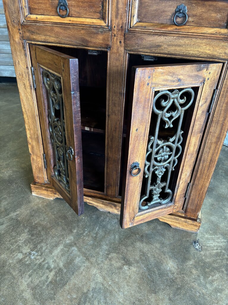 Rustic Wood/Metal Door Buffet 34.5 X 24.25 X 38.25