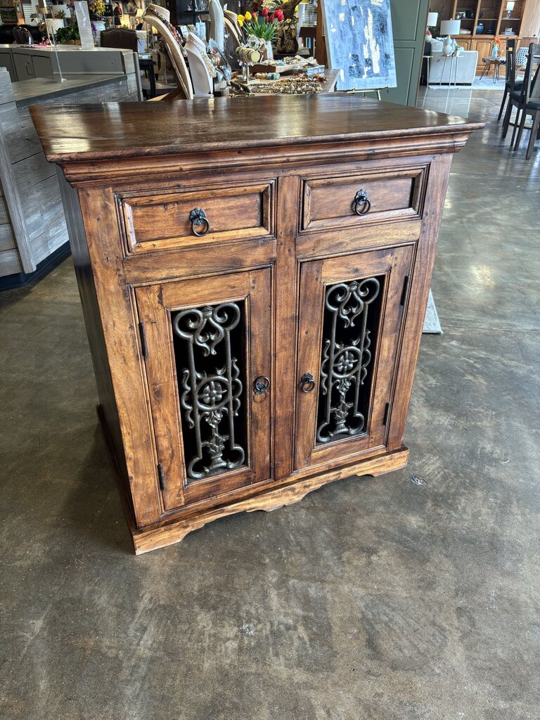 Rustic Wood/Metal Door Buffet 34.5 X 24.25 X 38.25