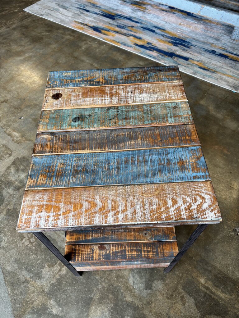 Reclaimed Wood Side Table 21 X 17.25 X 27.5