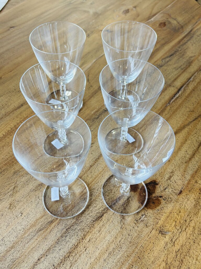 Set 6 Lalique Paris Braided In Box Wine Glasses